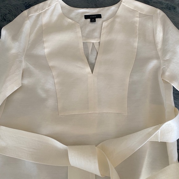 J Crew Linen Blend Cream Midi XS - Picture 9 of 15